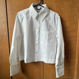 Marella White Cropped Button up Blouse